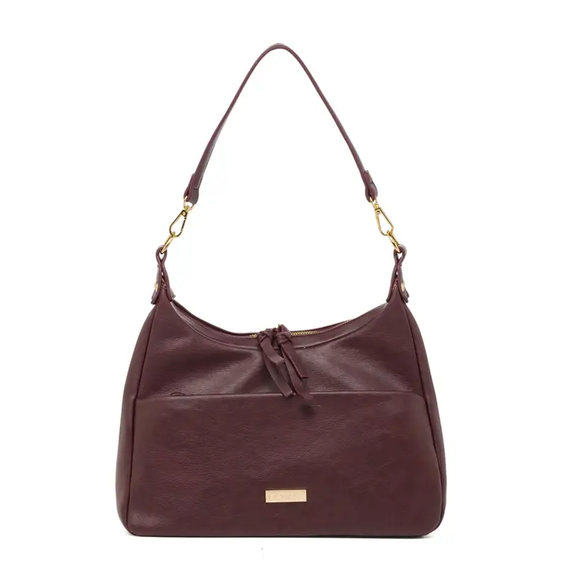 Borsa rossa da donna con zip e tasca frontale