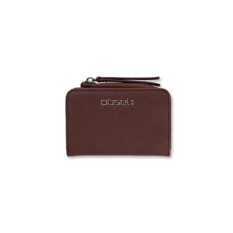 Portafoglio marrone da donna con scritta logo