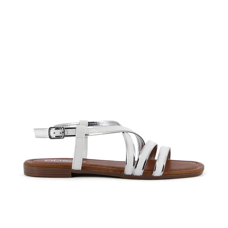 Sandali bassi bianchi con cinturini
