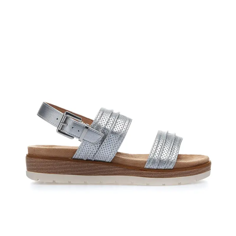 Sandali casual argento laminati