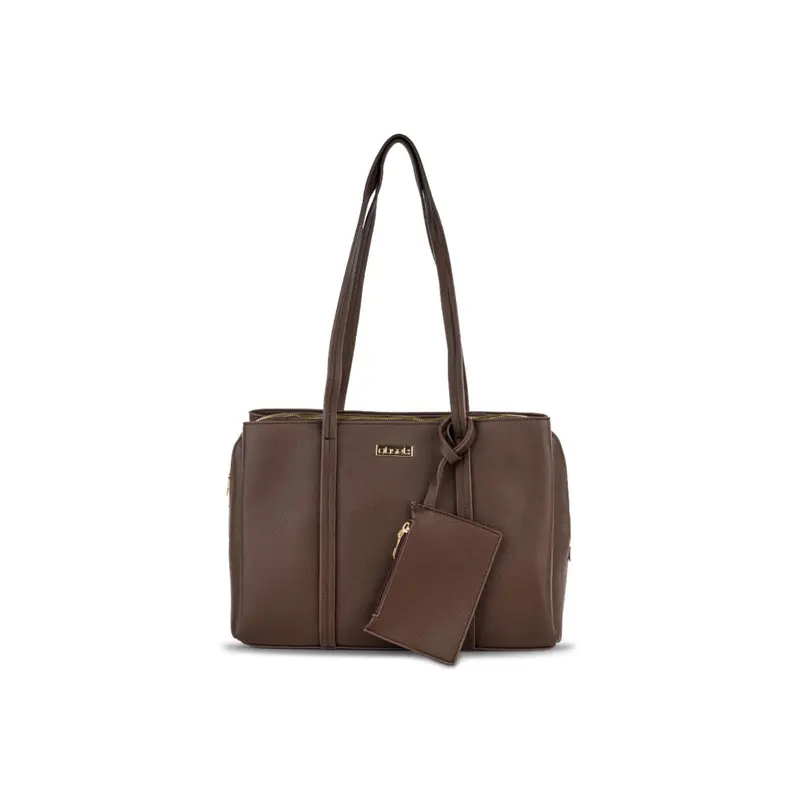 Shopper marrone da donna con bustina interna