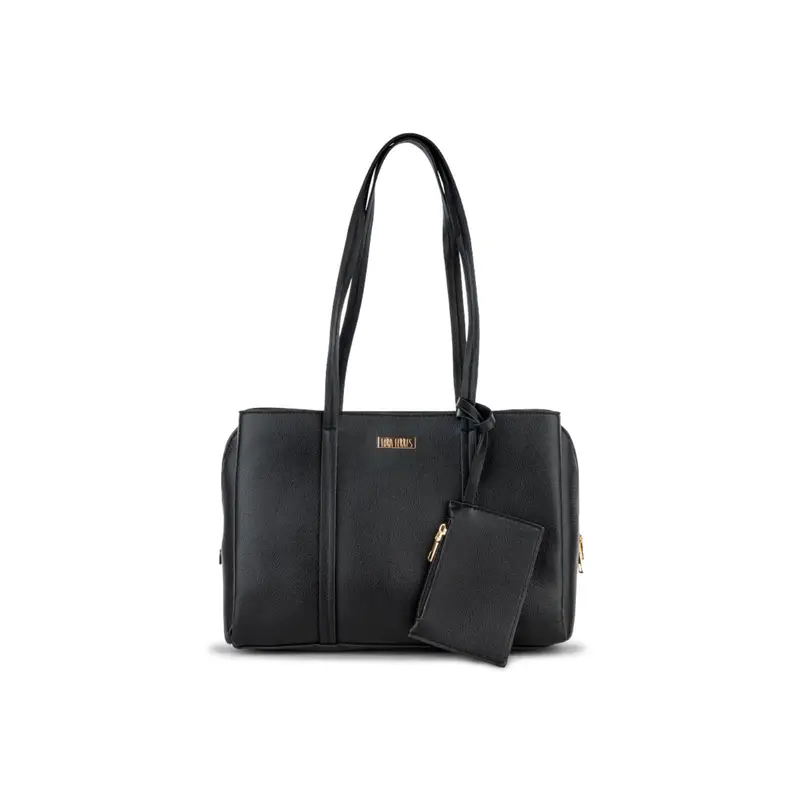 Shopper nera da donna con bustina interna