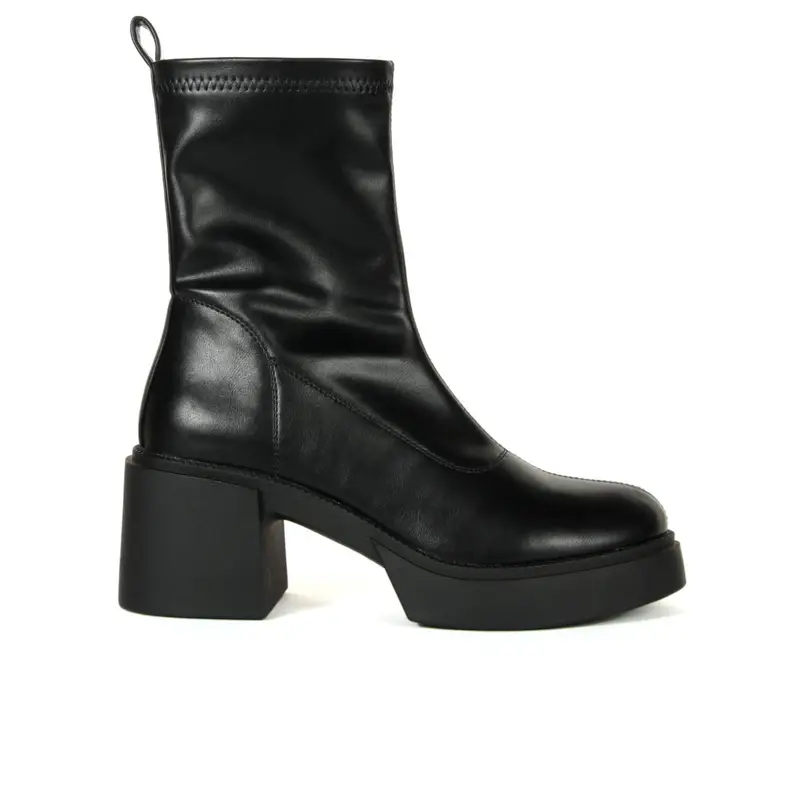 Stivaletti neri a calzino con tacco e plateau