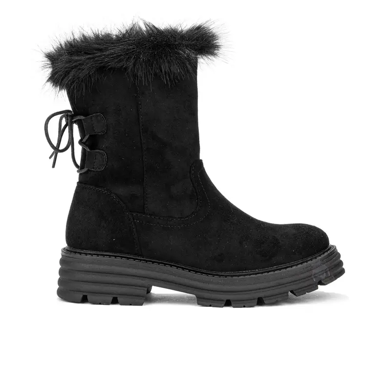 Stivaletti neri bassi con interno in peluche