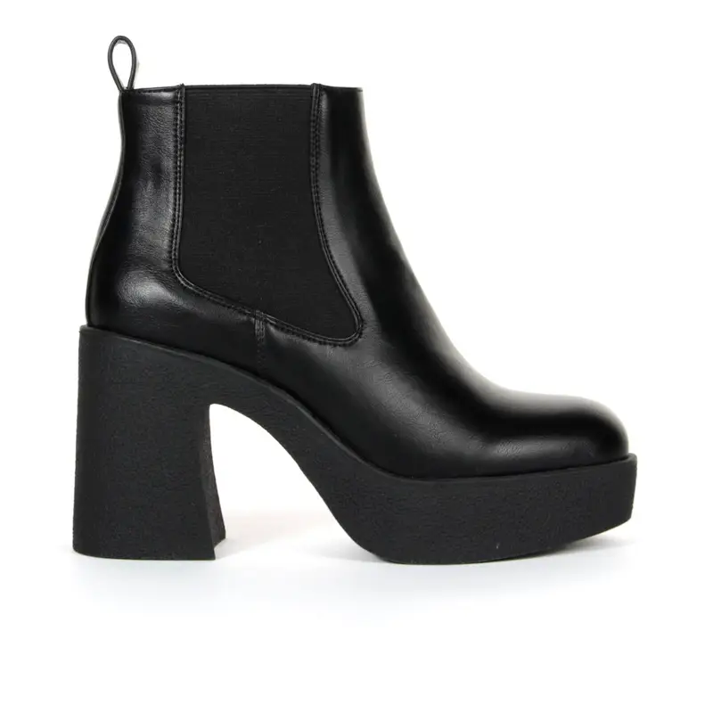 Stivaletti neri con tacco alto e plateau