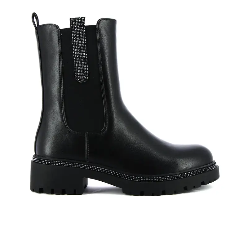 Stivaletti neri modello chelsea con strass