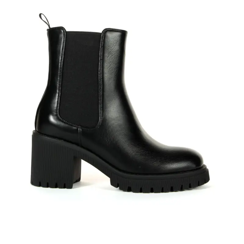 Stivaletti neri modello chelsea con tacco in gomma