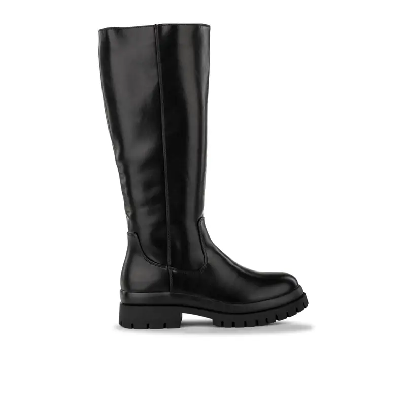 Stivali neri bassi da donna con suola carrarmato in gomma