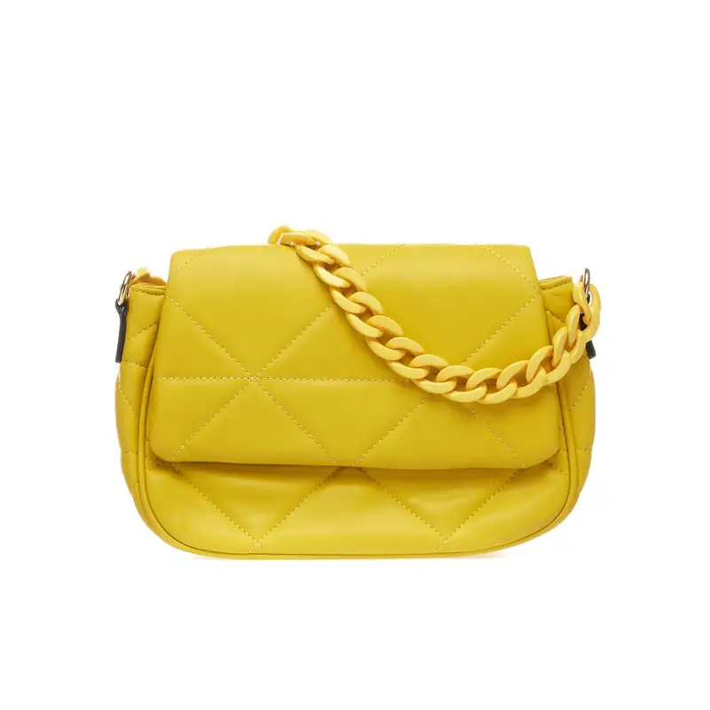 Tracolla gialla con patta e catena