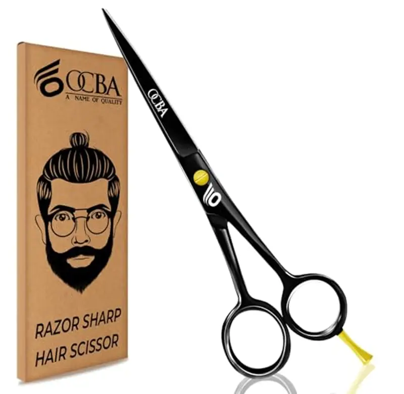 OCBA Friseurschere, Friseursalonschere Edelstahl Haarschere Professionelle Friseurschere, 6 Zoll Schere für Erwachsene (6 pollici nero classico)