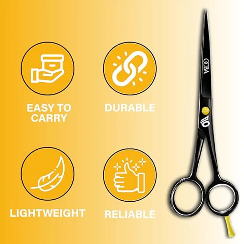 OCBA Friseurschere, Friseursalonschere Edelstahl Haarschere Professionelle Friseurschere, 6 Zoll Schere für Erwachsene (6 pollici nero classico) miniatura 3