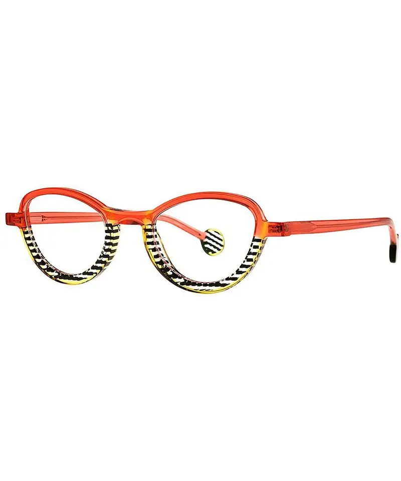 Occhiali da vista swing 014 transparent red+transparent yellow+black dot strip