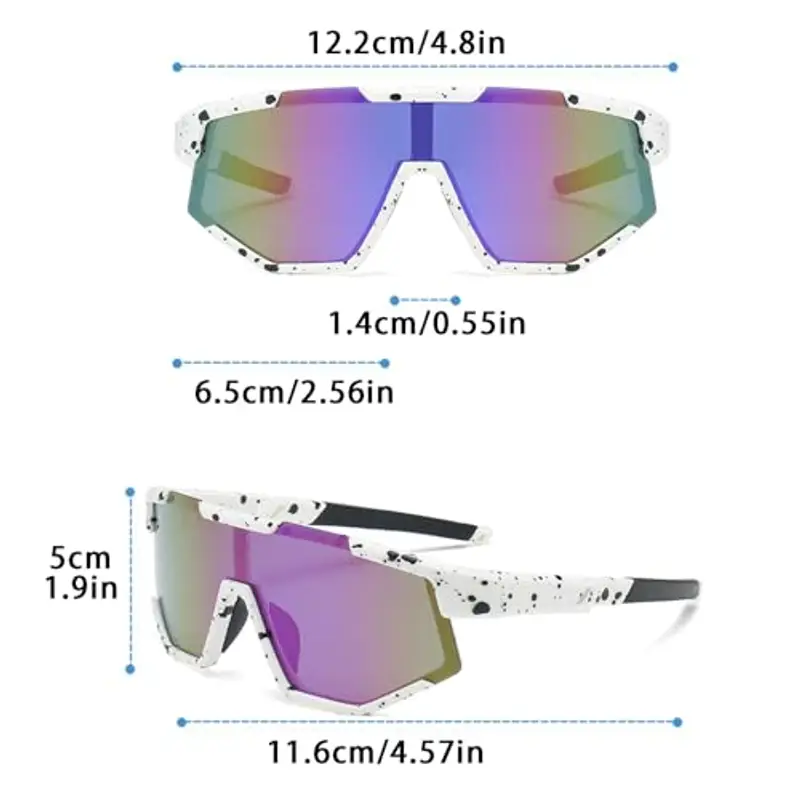 Occhiali Sole Sportivi Polarizzati Occhiali Ciclismo Bambino Protezione UV400 occhiali Bici Bambino 5 ai 16 Anni per Ciclismo Tennis Rugby Corsa Sport All'aperto (Bianco) miniatura 2