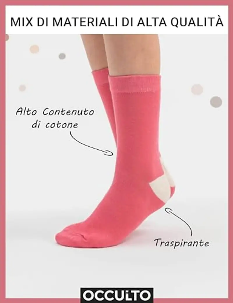 Occulto Calzini Colorati Bambino e Bambina Pacco da 10 (modello: Estilo) Rosso Azzurro 31 miniatura 3