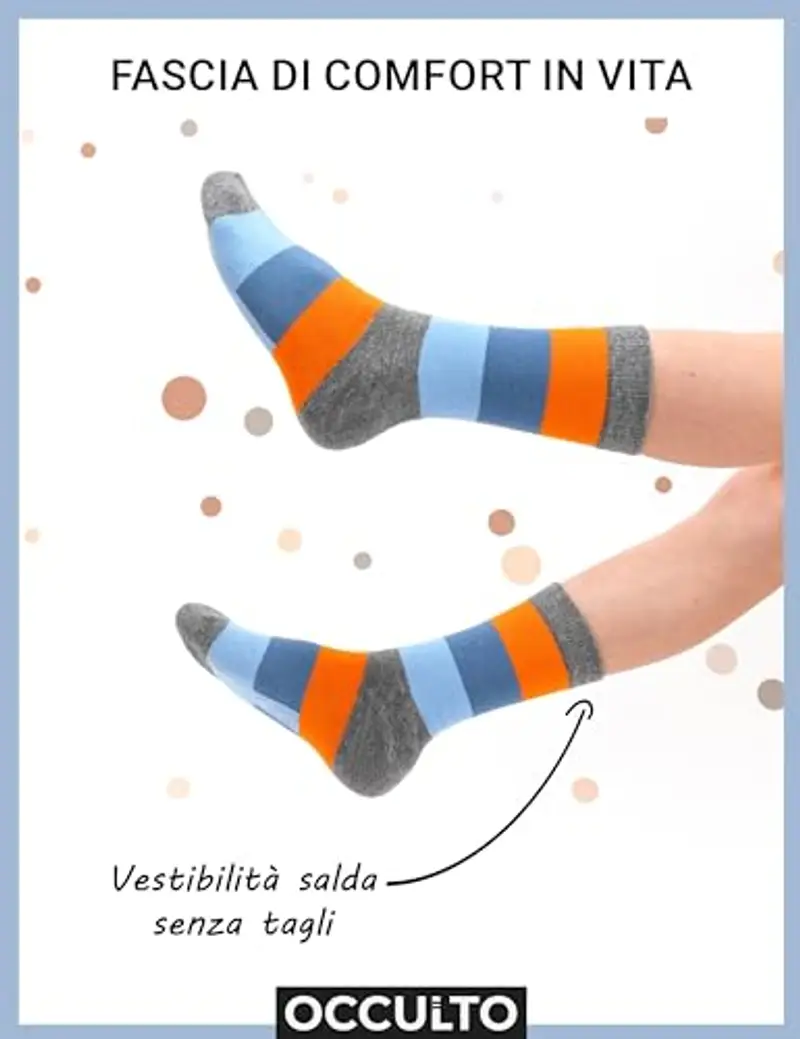Occulto Calzini Colorati Bambino e Bambina Pacco da 10 (modello: Estilo) Strisce Blu 31 miniatura 2
