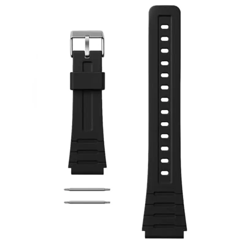 OcioDual Cinturino di Ricambio Sostitutivo in Gomma Resina Compatibile con Orologio Casio F91W F-91W Nero Fibbia Metal Perni miniatura 2