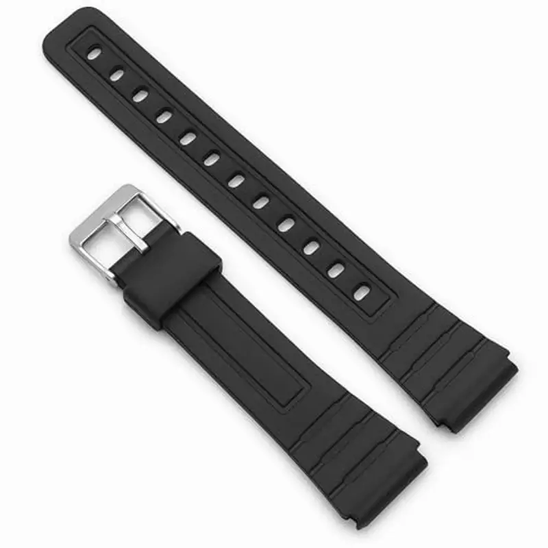 OcioDual Cinturino di Ricambio Sostitutivo in Gomma Resina Compatibile con Orologio Casio F91W F-91W Nero Fibbia Metal Perni miniatura 3