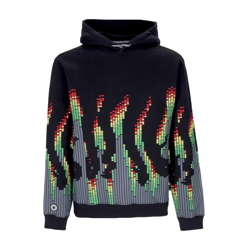 Felpa Cappuccio Uomo Sound Wave Hoodie Black