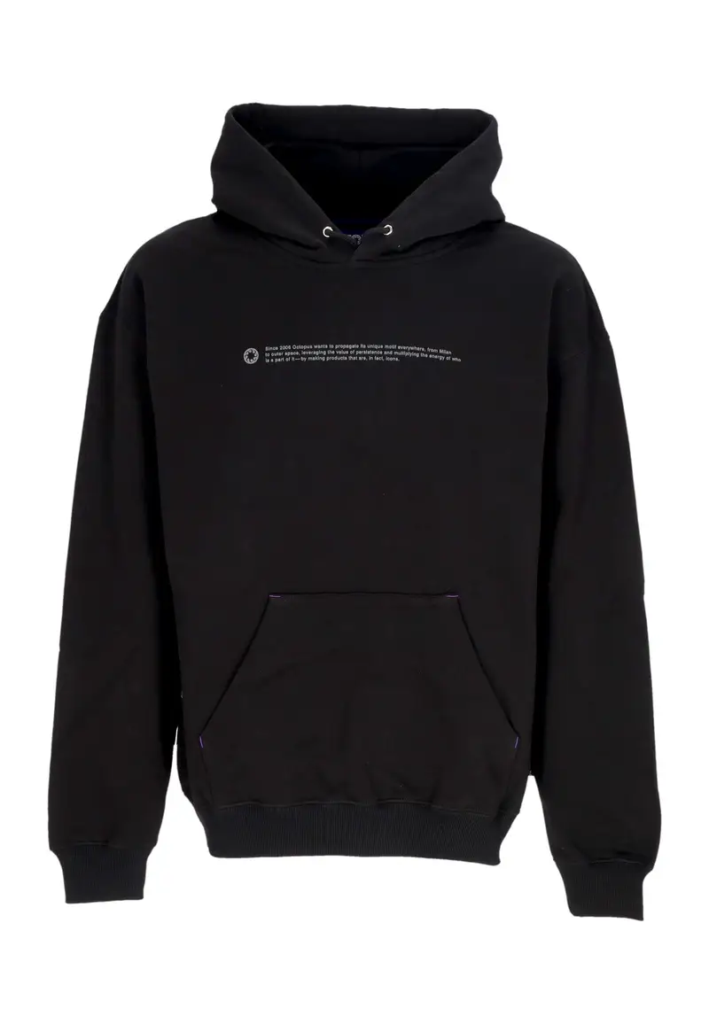 Felpa Leggera Cappuccio Uomo Outline Logo Hoodie Black