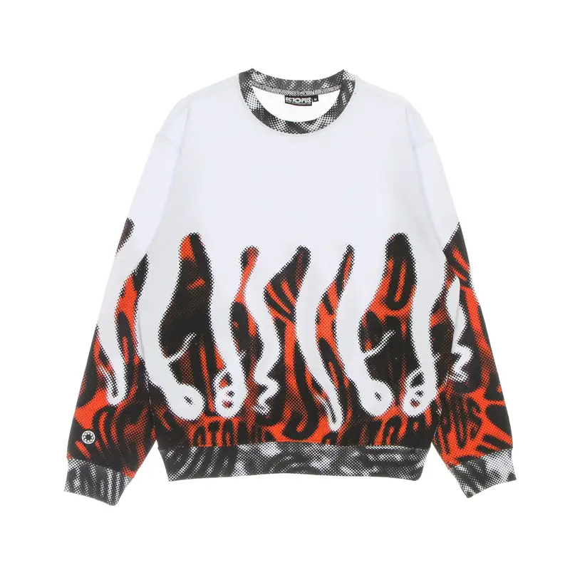 Felpa Leggera Girocollo Uomo Halftone Crew White