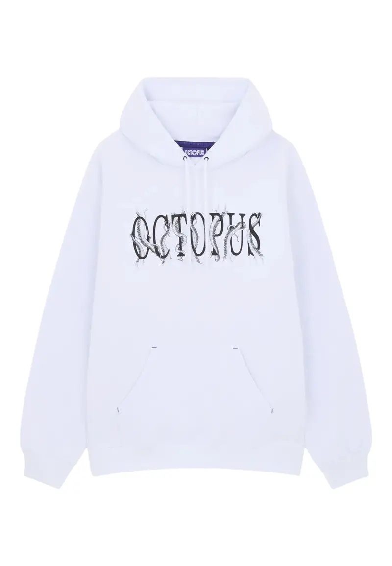 Felpa Uomo Octopus Tentacles Logo WHITE