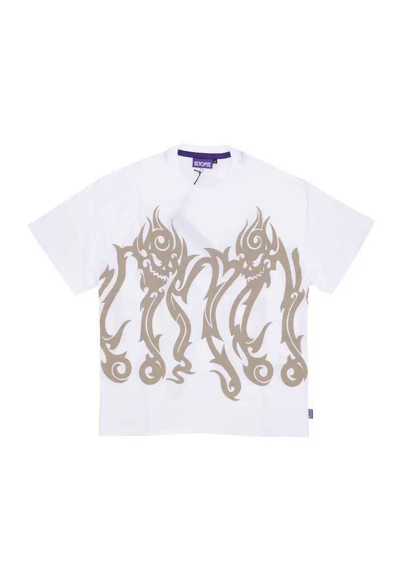 Maglietta Uomo Tribal Skull Tee White