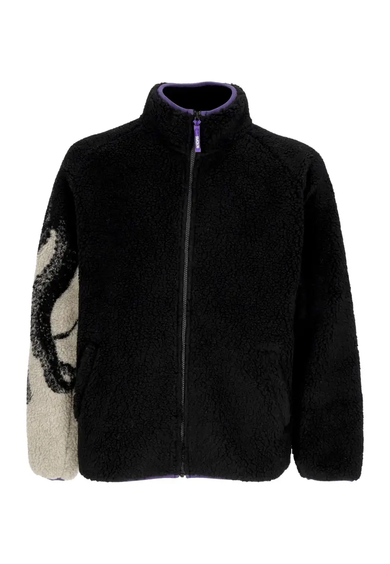 Orsetto Uomo Side Sherpa Zip Neck Black