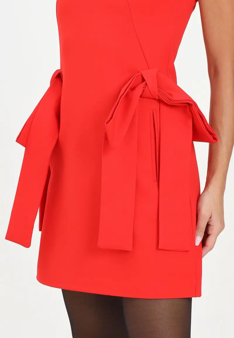 Abito corto Angi rosso da donna con maxi fiocchi miniatura 3