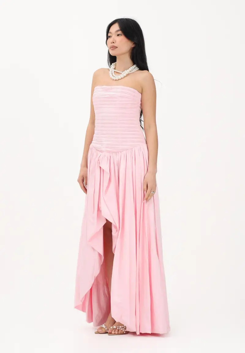 Abito lungo rosa da donna
