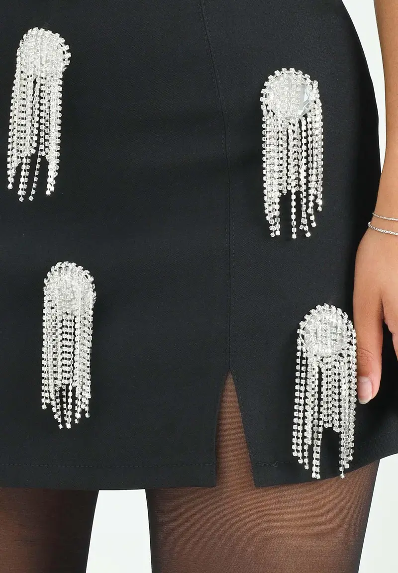 Gonna corta Asciano nera da donna miniatura 3