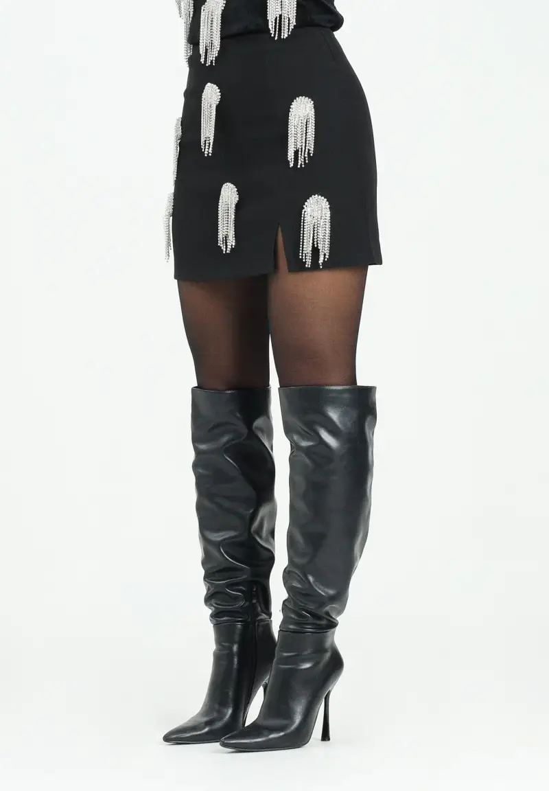 Gonna corta Asciano nera da donna