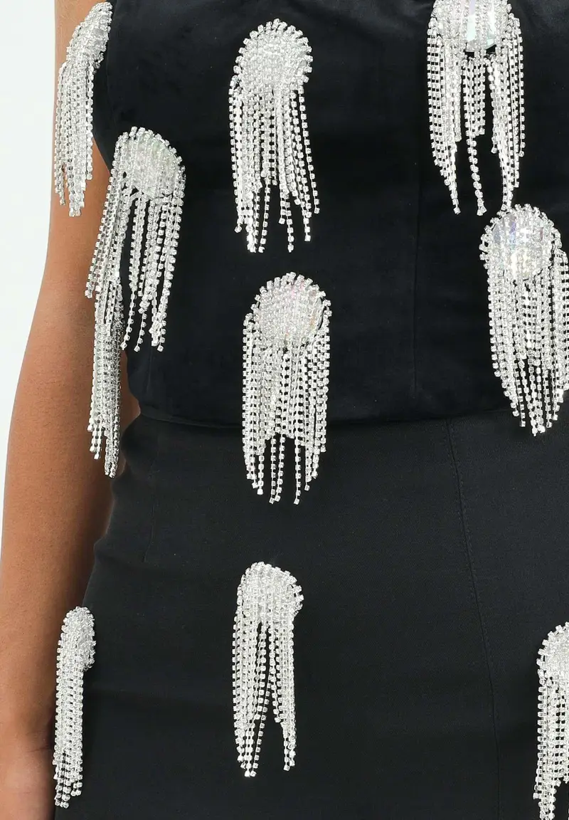 VICOLO Corpetto Asciano nero da donna con applicazioni miniatura 3