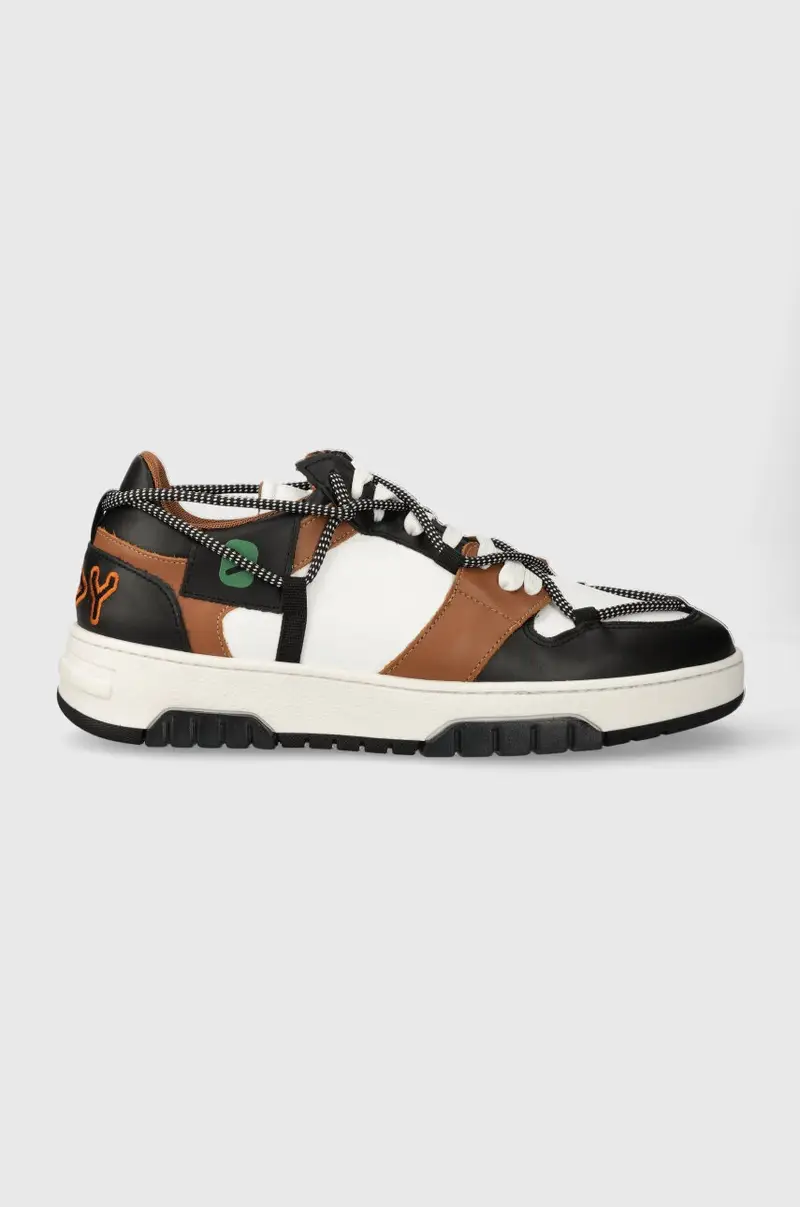 sneakers in pelle SORRENTO SORRENTO 1 WHITE BLACK COGNAC GREEN Marrone