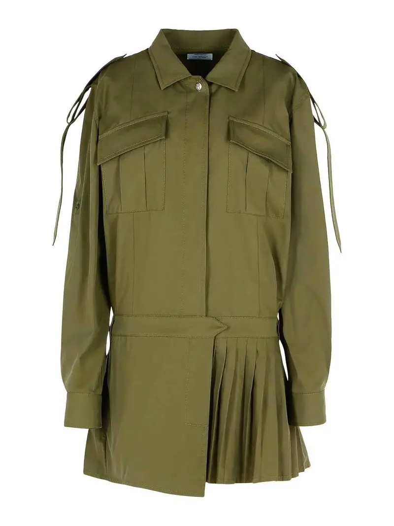 Abito di cotone verde savana