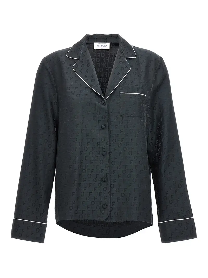 camicia del pigiama jacquard Nero