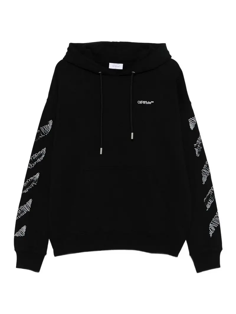 Off-White Felpa Con Cappuccio Nero