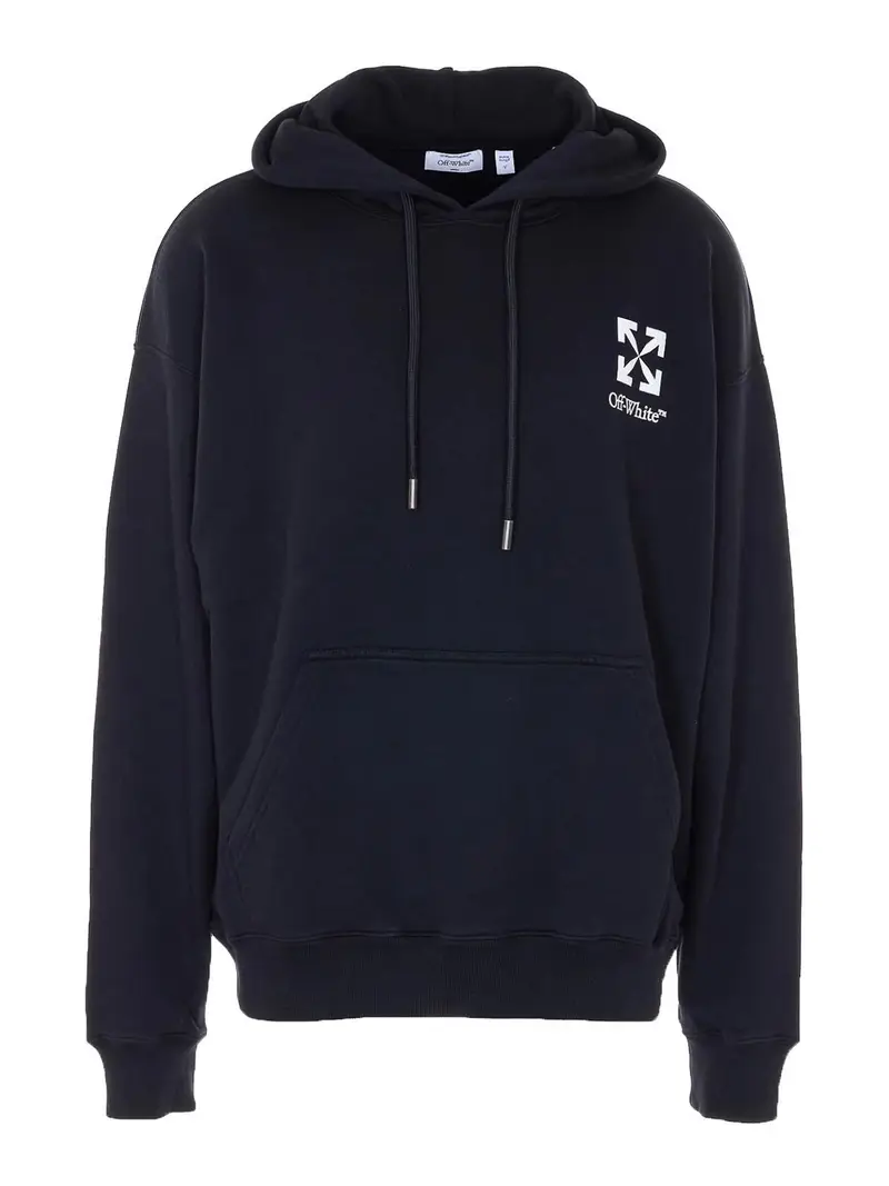 Felpa con cappuccio piccola freccia nera Nero