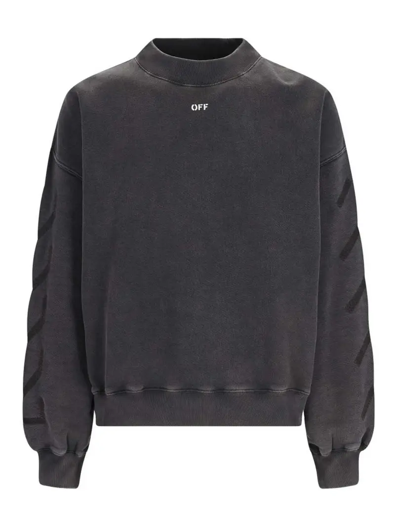 Felpa Girocollo con logo Nero