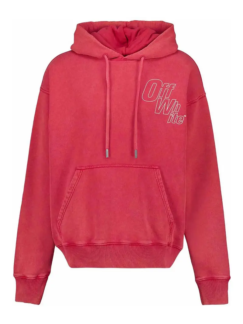 Felpa In Cotone Con Cappuccio Rosso