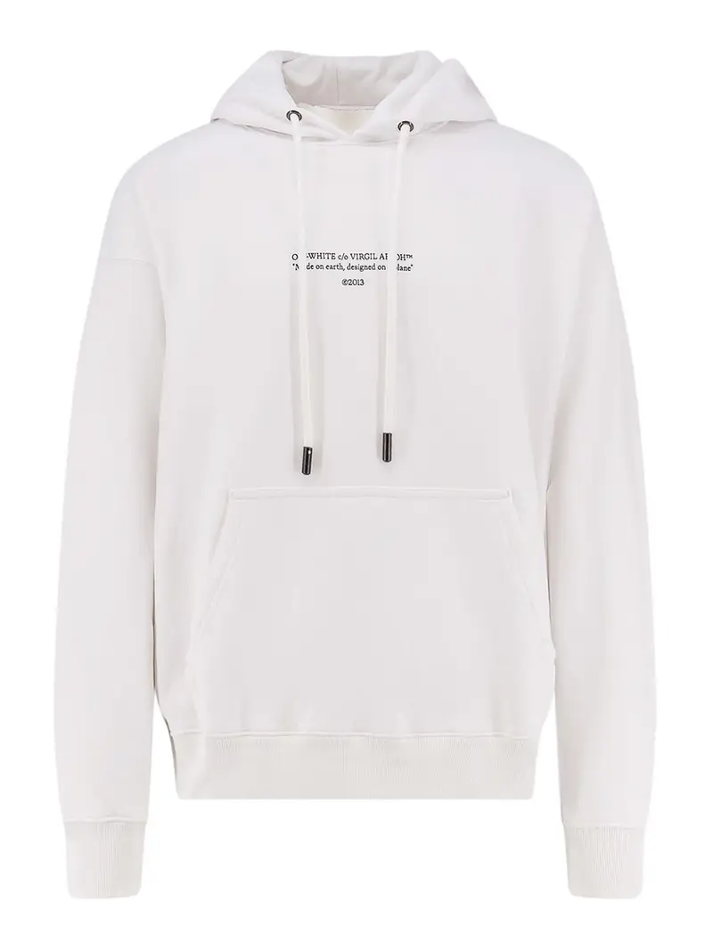 Felpa In Cotone Con Stampa Logo Frontale Bianco