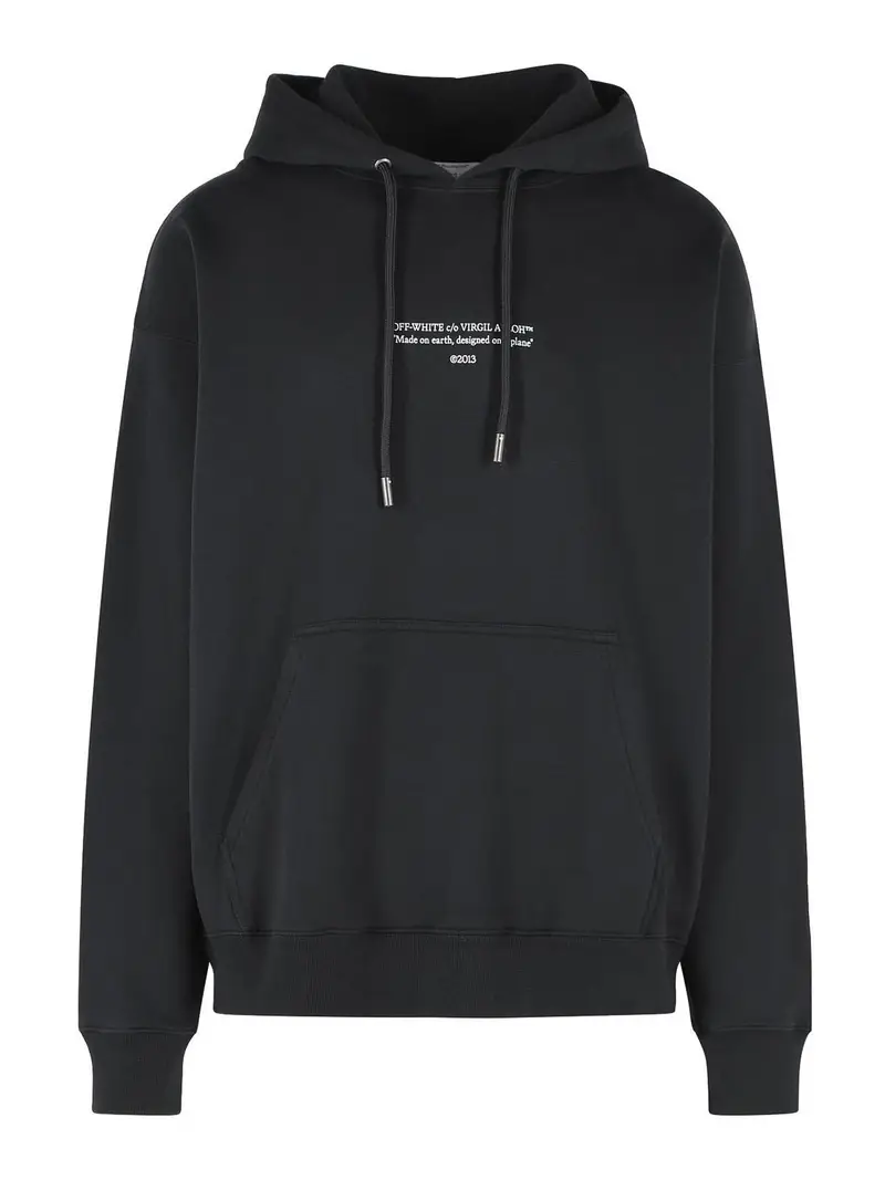 Felpa in cotone nero di tendenza