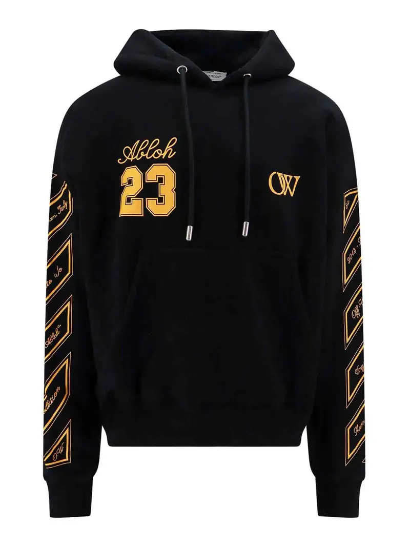 Felpa skate in cotone con stampa logo Nero