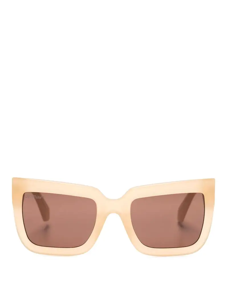 Occhiali da sole con montatura quadrata blush Marrone