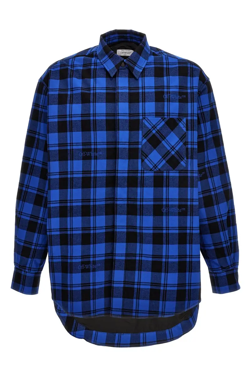 Overshirt Check Flannel Blu