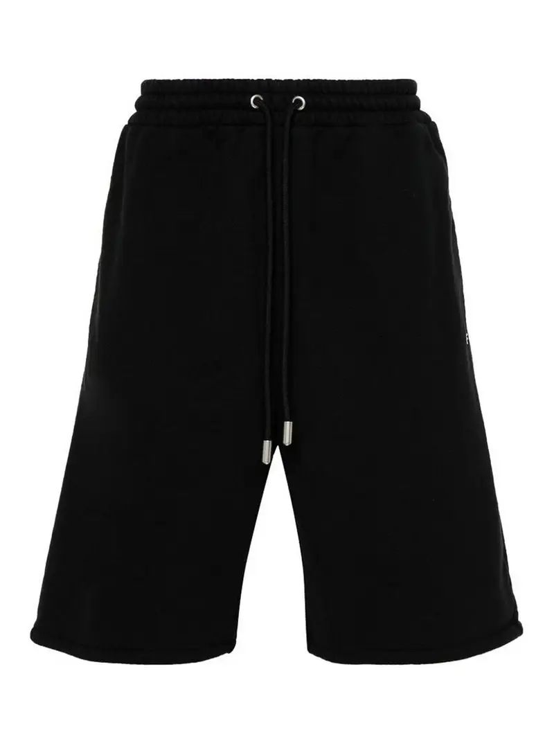 Pantaloncini neri con stampa logo Nero