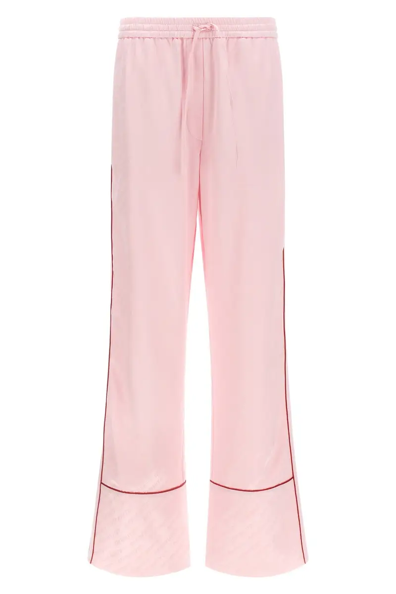 Pantalone Jacquard Satin Pajama Rosa
