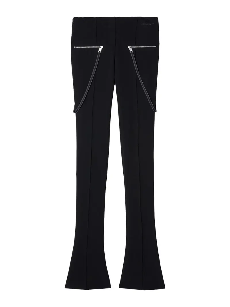 Off-White Pantaloni Neri Britney Con Zip Nero