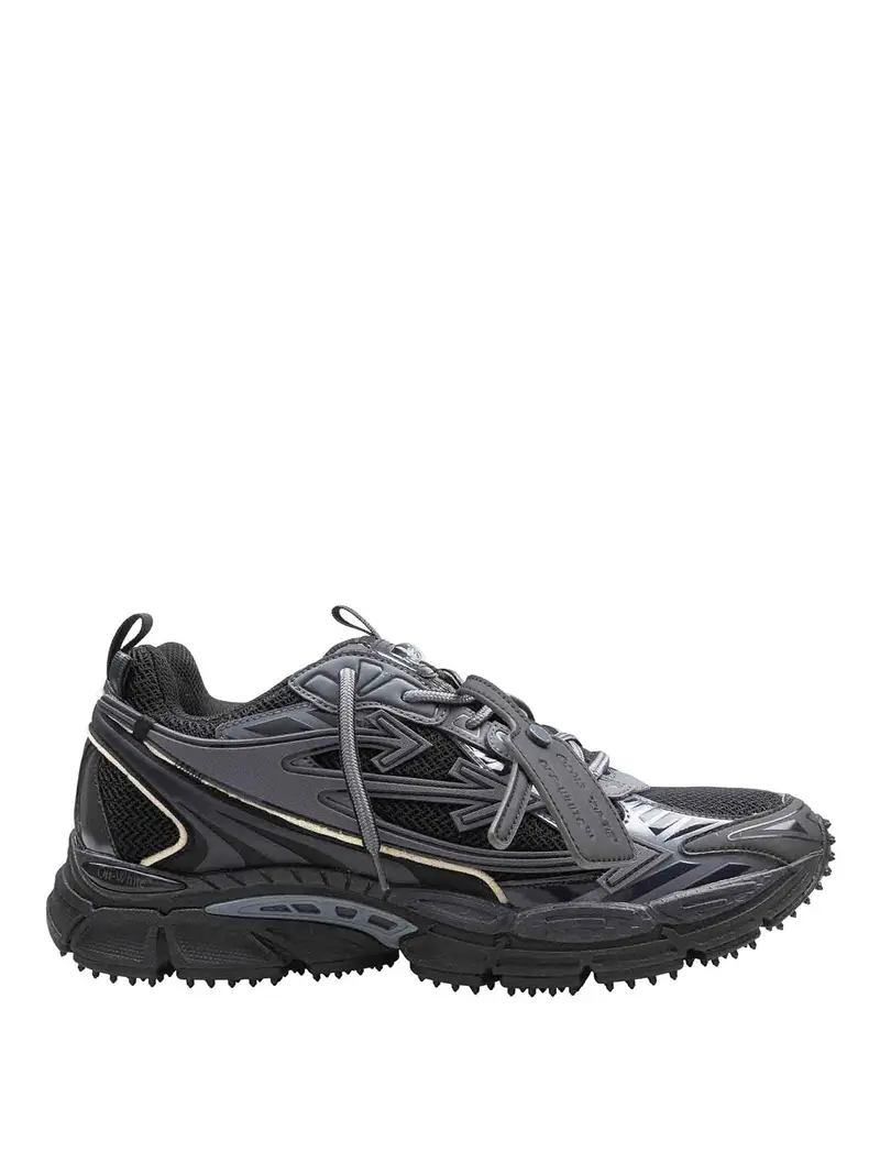Off White Sneakers Be Right In Mesh E Pelle Nero