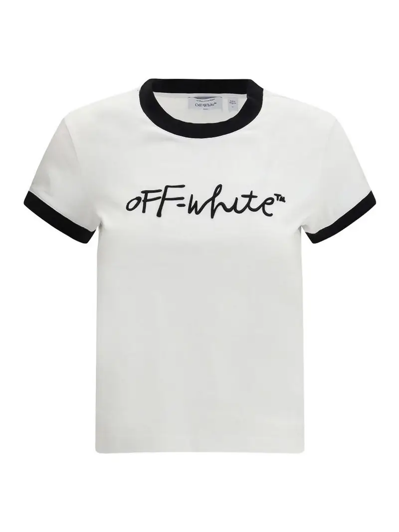 T-Shirt Con Ricamo Bianco