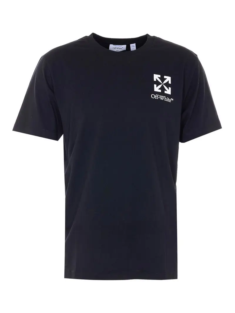 T-shirt nera con piccola freccia Nero